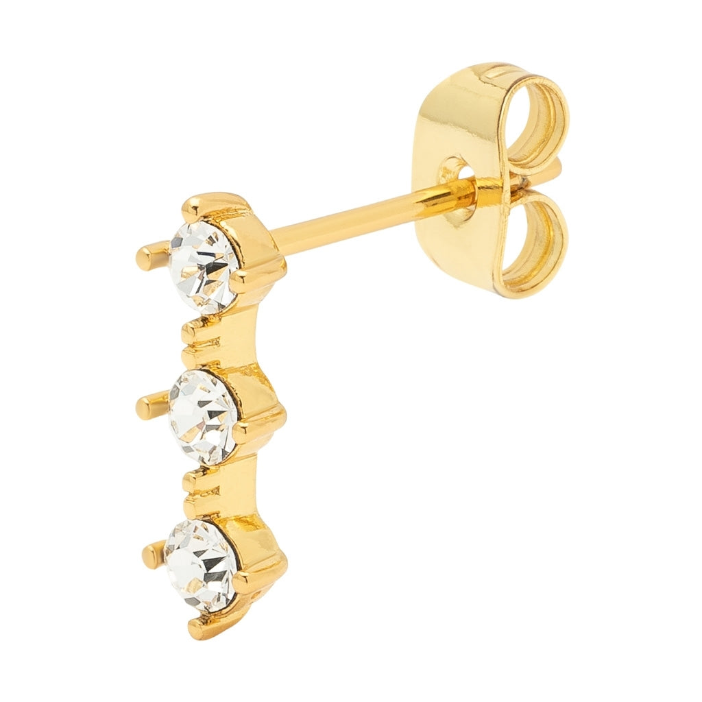 LULU Copenhagen 3 Crystals 1 pièce Ear stud, 1 pcs Silk