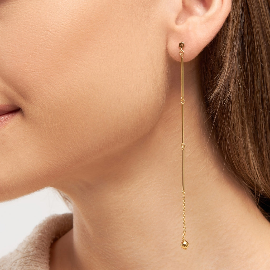 LULU Copenhagen 3 Long Pins boucle d'oreille 1 pièce Ear stud, 1 pcs Gold Plated