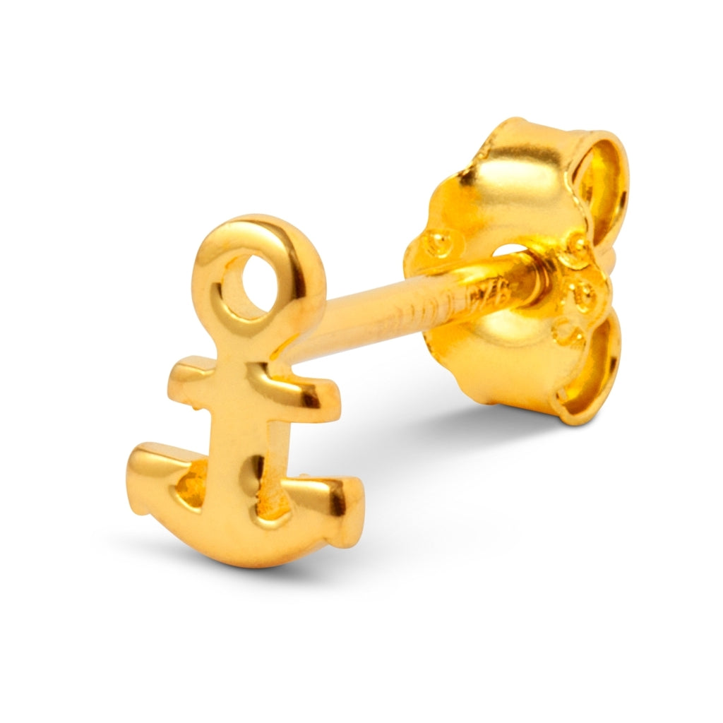 LULU Copenhagen Anchor boucle d'oreille 1 pièce Ear stud, 1 pcs Gold Plated