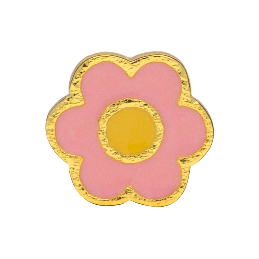 LULU Copenhagen Anemone boucle d'oreille 1 pièce plaqué or Ear stud, 1 pcs Yellow-Pink