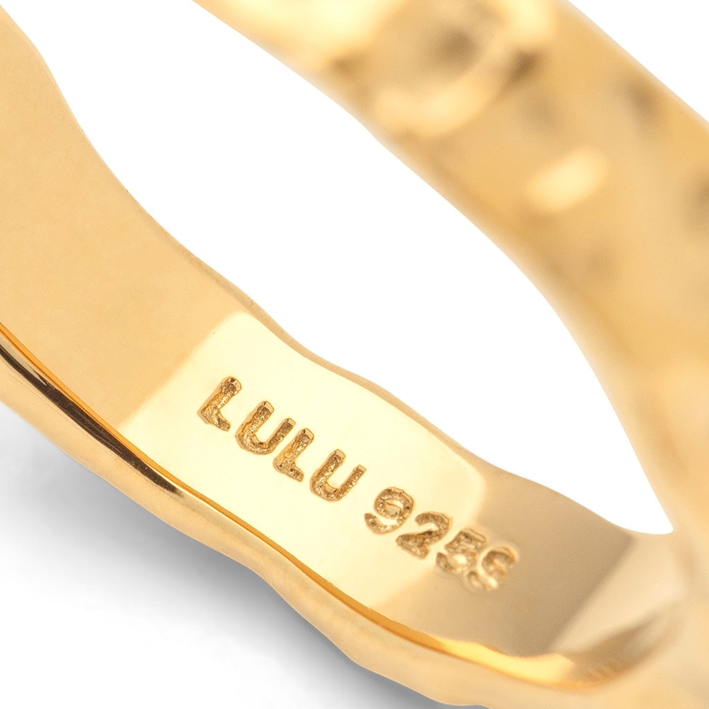 LULU Copenhagen Basic Rough Anneau Rings Gold Plated