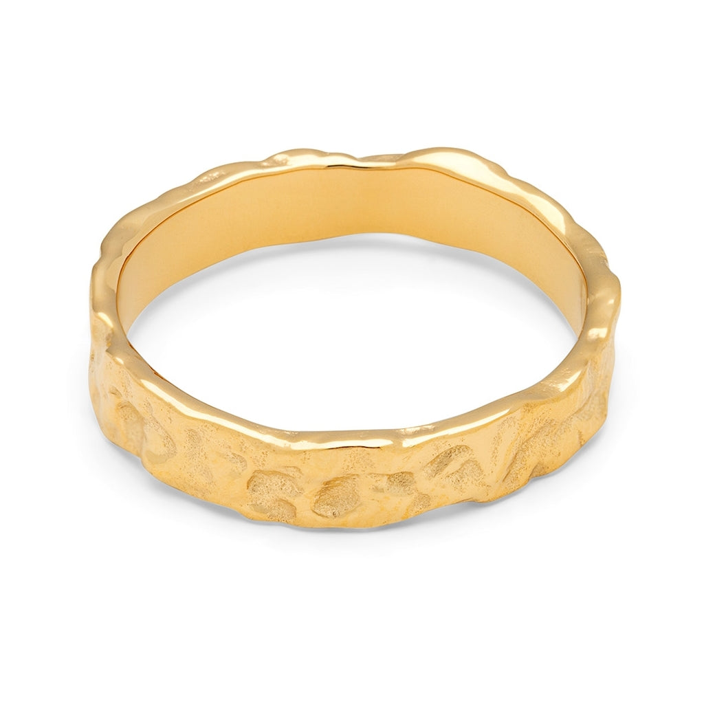 LULU Copenhagen Basic Rough Anneau Rings Gold Plated