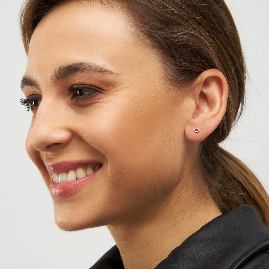 LULU Copenhagen Blomst boucle d'oreille 1 pièce Ear stud, 1 pcs Red