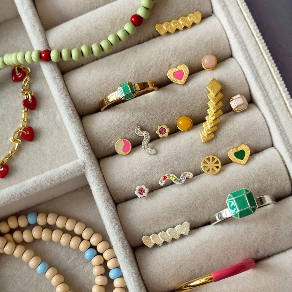 LULU Copenhagen Blomst Brillant boucle d'oreille 1 pièce Ear stud, 1 pcs Pink