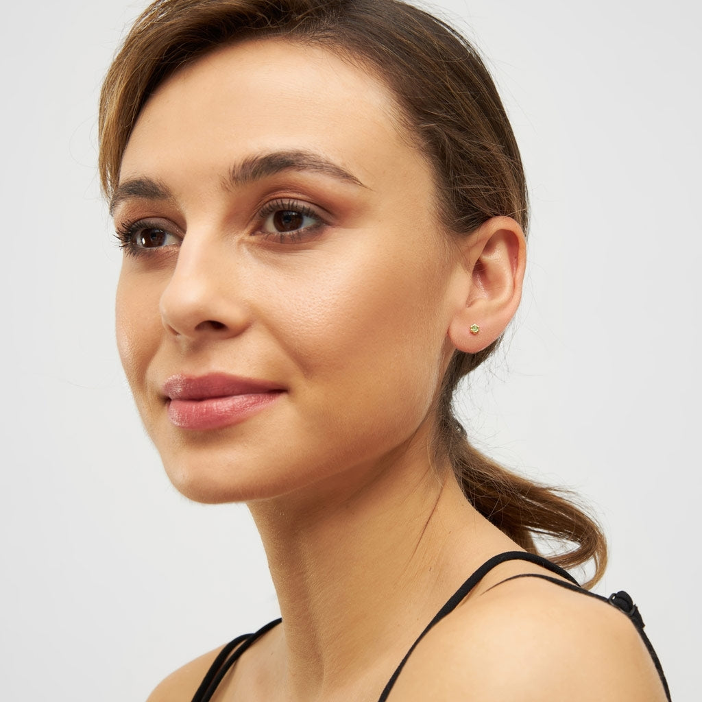 LULU Copenhagen Blomst Brillant boucle d'oreille 1 pièce Ear stud, 1 pcs Light Green