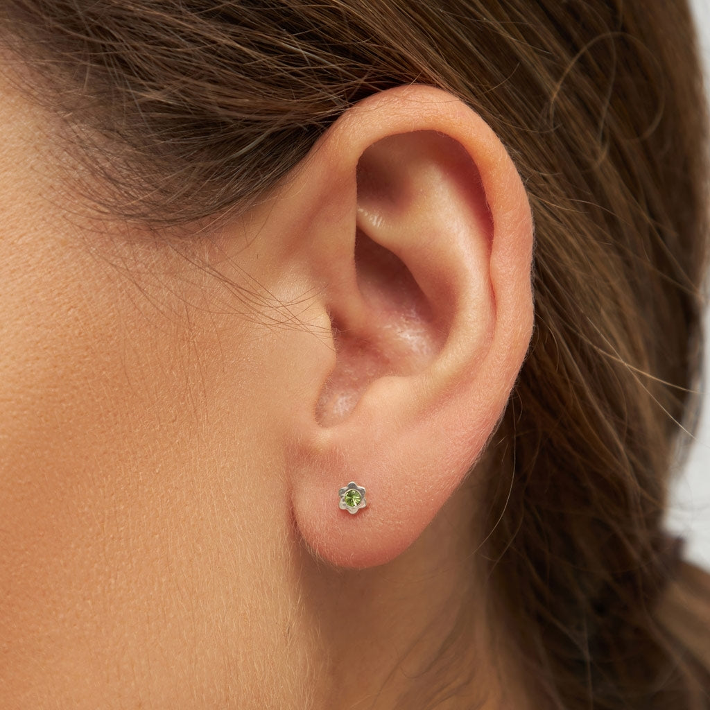LULU Copenhagen Blomst Brillant boucle d'oreille 1 pièce Ear stud, 1 pcs Light Green