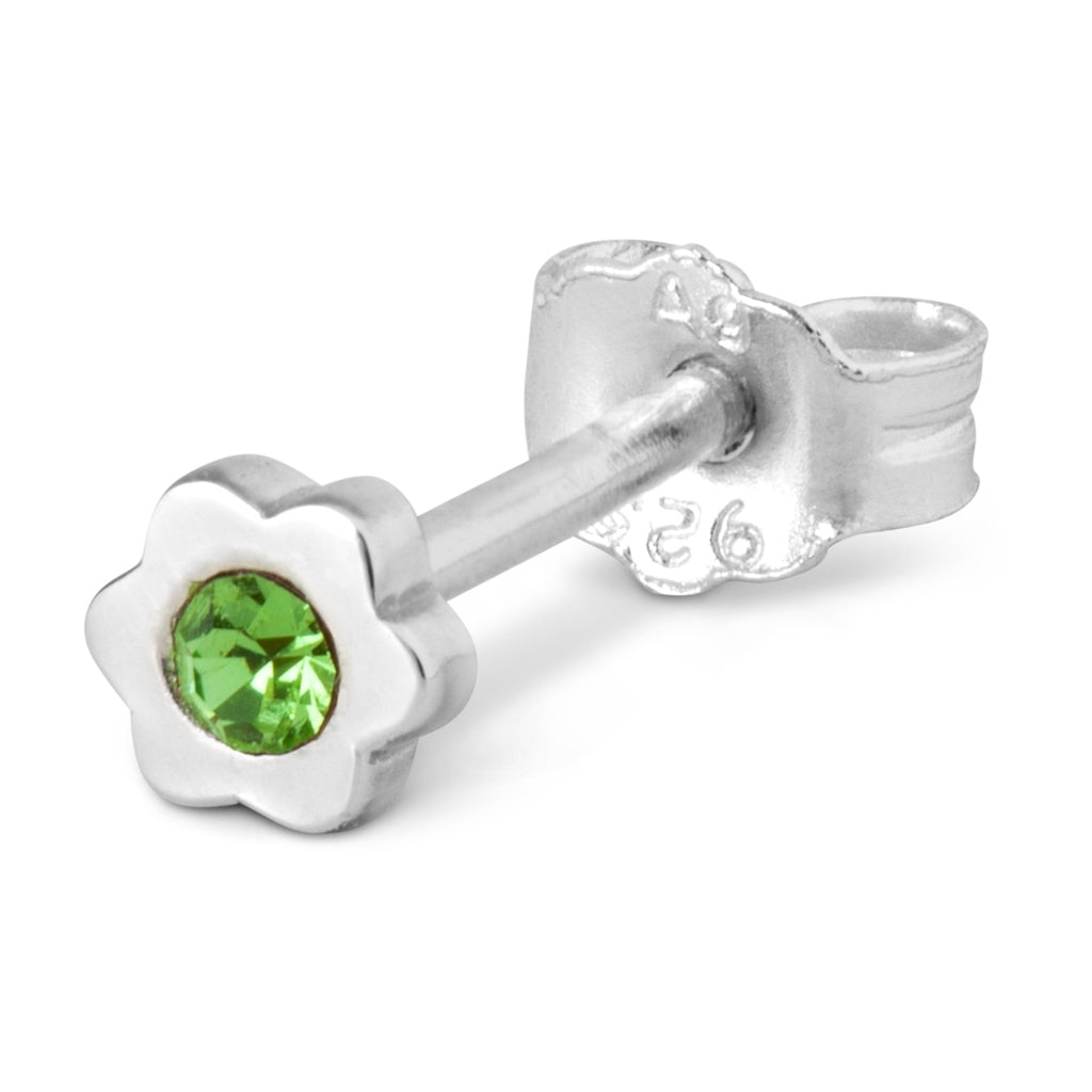 LULU Copenhagen Blomst Brillant boucle d'oreille 1 pièce Ear stud, 1 pcs Light Green