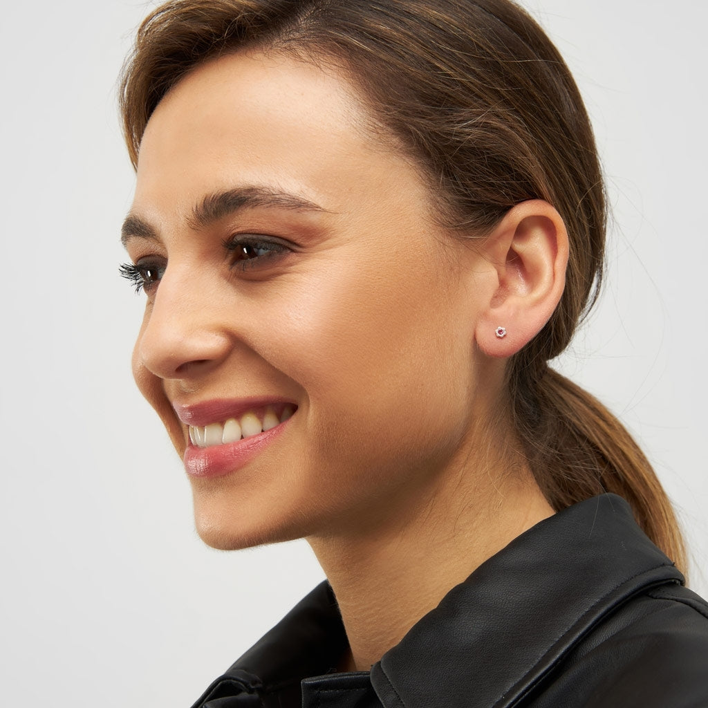 LULU Copenhagen Blomst Brillant boucle d'oreille 1 pièce Ear stud, 1 pcs Pink