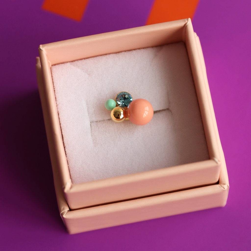 LULU Copenhagen Bouquet Burnt Coral boucle d'oreille 1 pièce Ear stud, 1 pcs Gold Plated