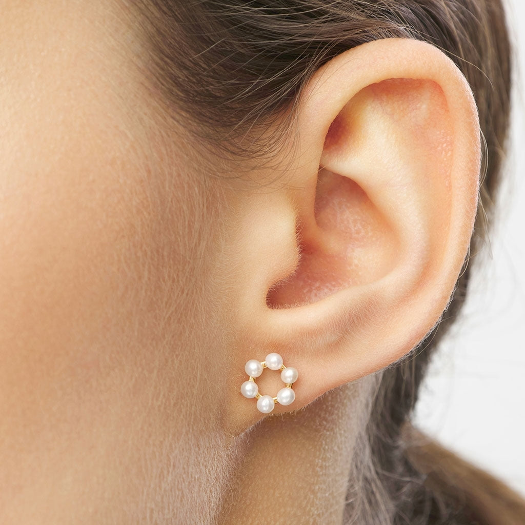 LULU Copenhagen Bouquet Circle earring 1 pcs Ear stud, 1 pcs Gold Plated
