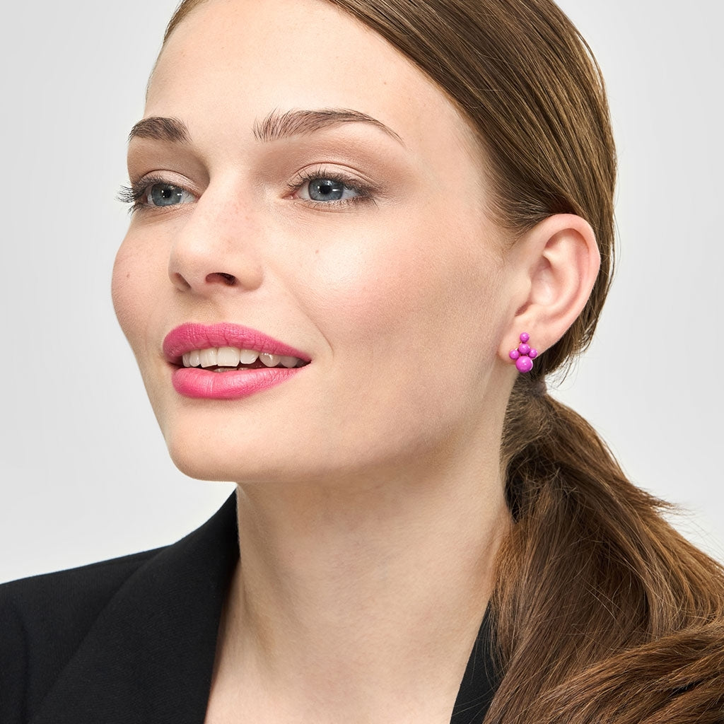 LULU Copenhagen Bouquet Cloud earring 1 pièce Ear stud, 1 pcs Electric Fuchsia Pink