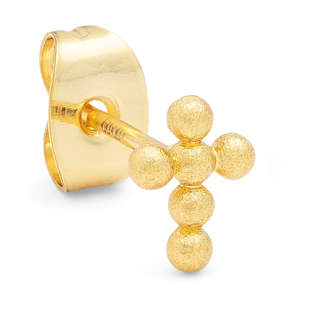 LULU Copenhagen Bouquet Cross 1 pièce Ear stud, 1 pcs Gold Plated