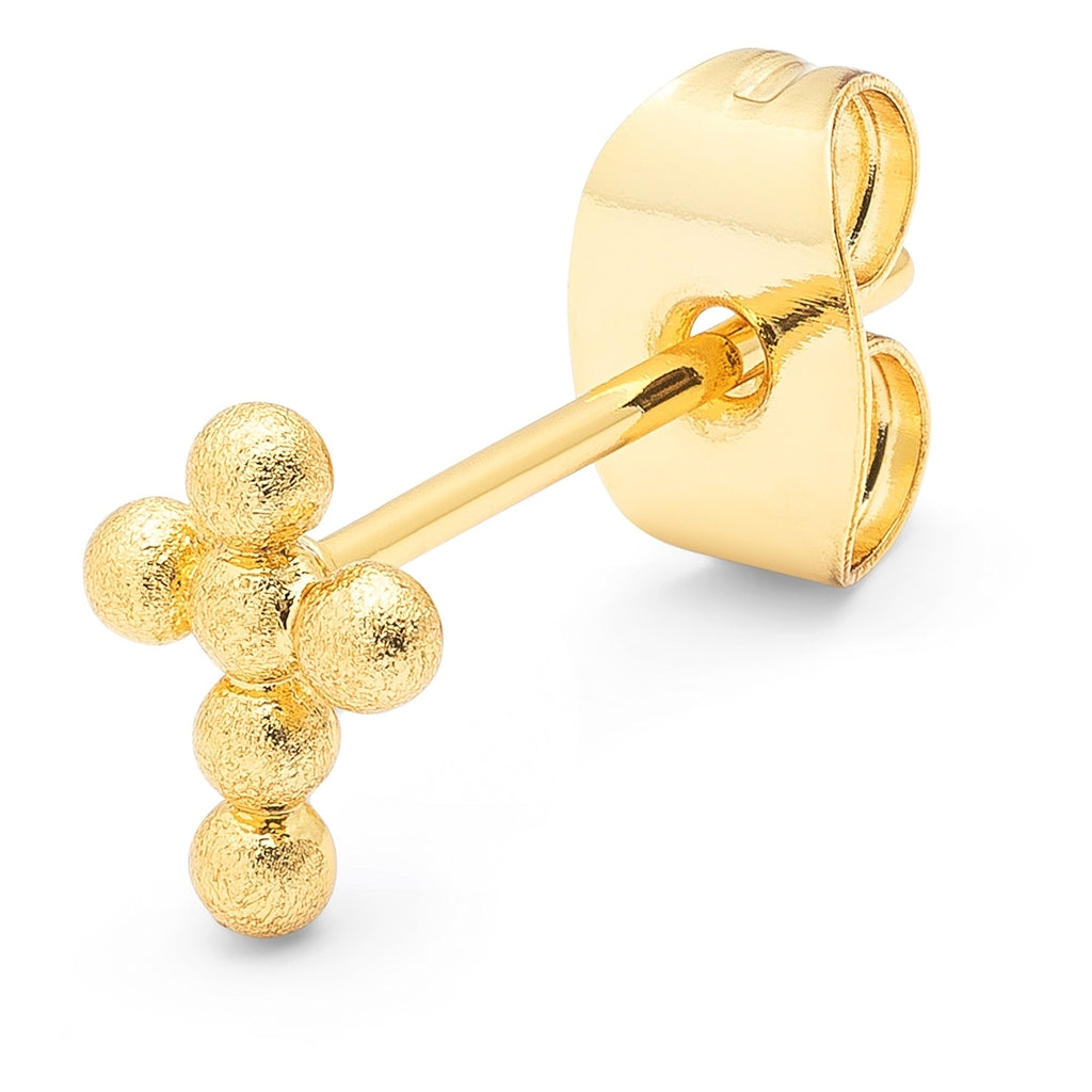 LULU Copenhagen Bouquet Cross 1 pièce Ear stud, 1 pcs Gold Plated