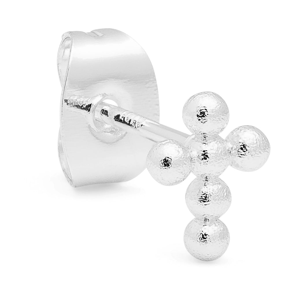 LULU Copenhagen Bouquet Cross 1 pièce Ear stud, 1 pcs Silver Plated