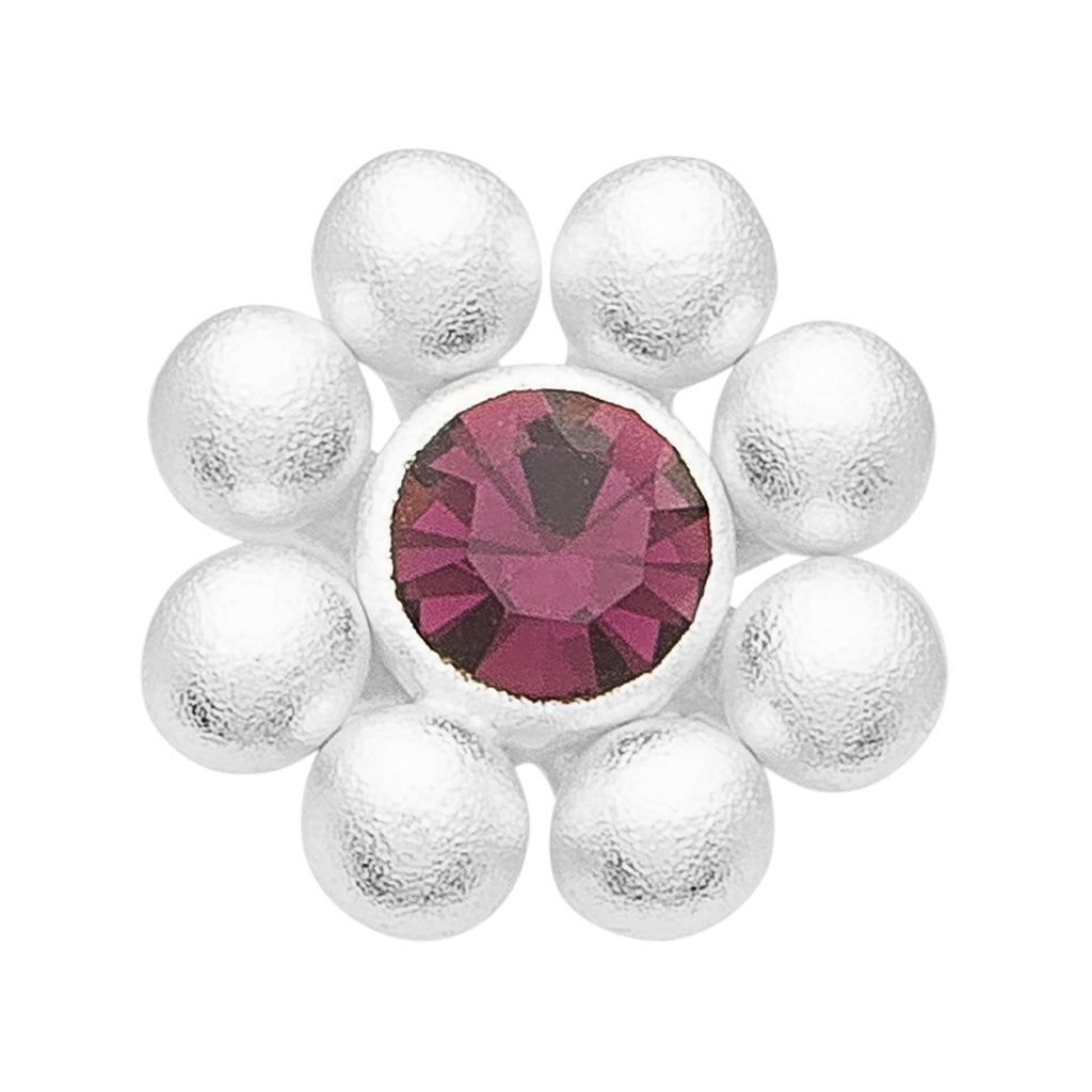 LULU Copenhagen Bouquet Crystal Flower 1 pièce - Plaqué argent Ear stud, 1 pcs Amethyst