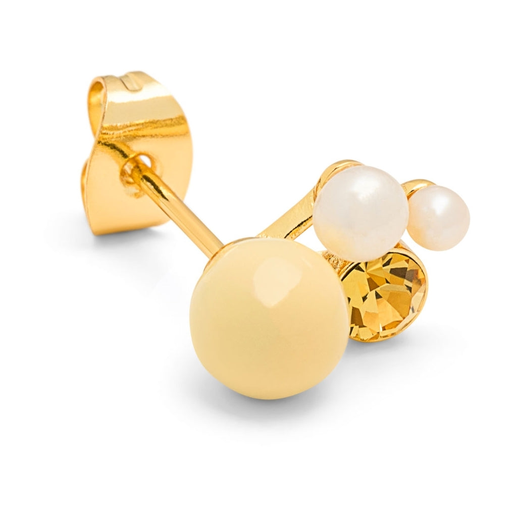 LULU Copenhagen Bouquet Lemon boucle d'oreille 1 pièce Ear stud, 1 pcs Gold Plated