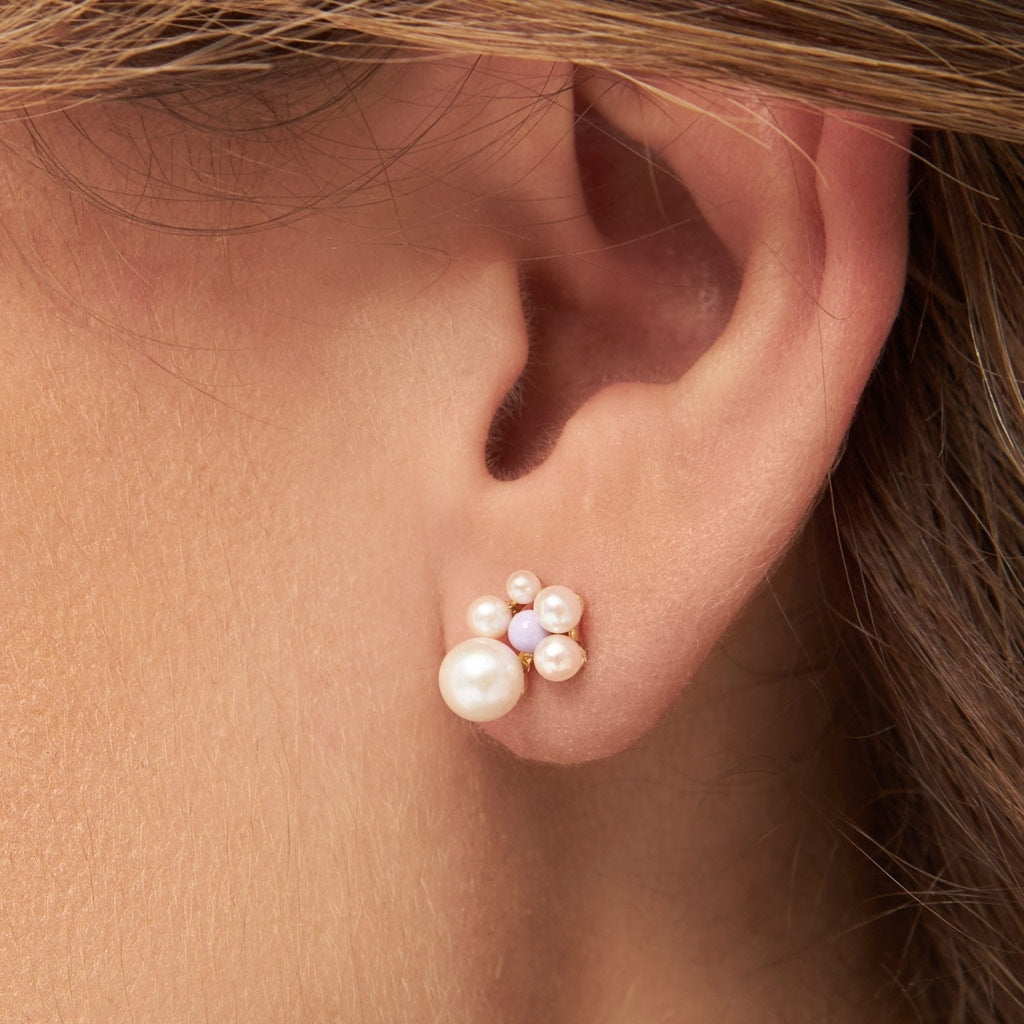 LULU Copenhagen Bouquet Pearls boucle d'oreille 1 pièce Ear stud, 1 pcs Lavender