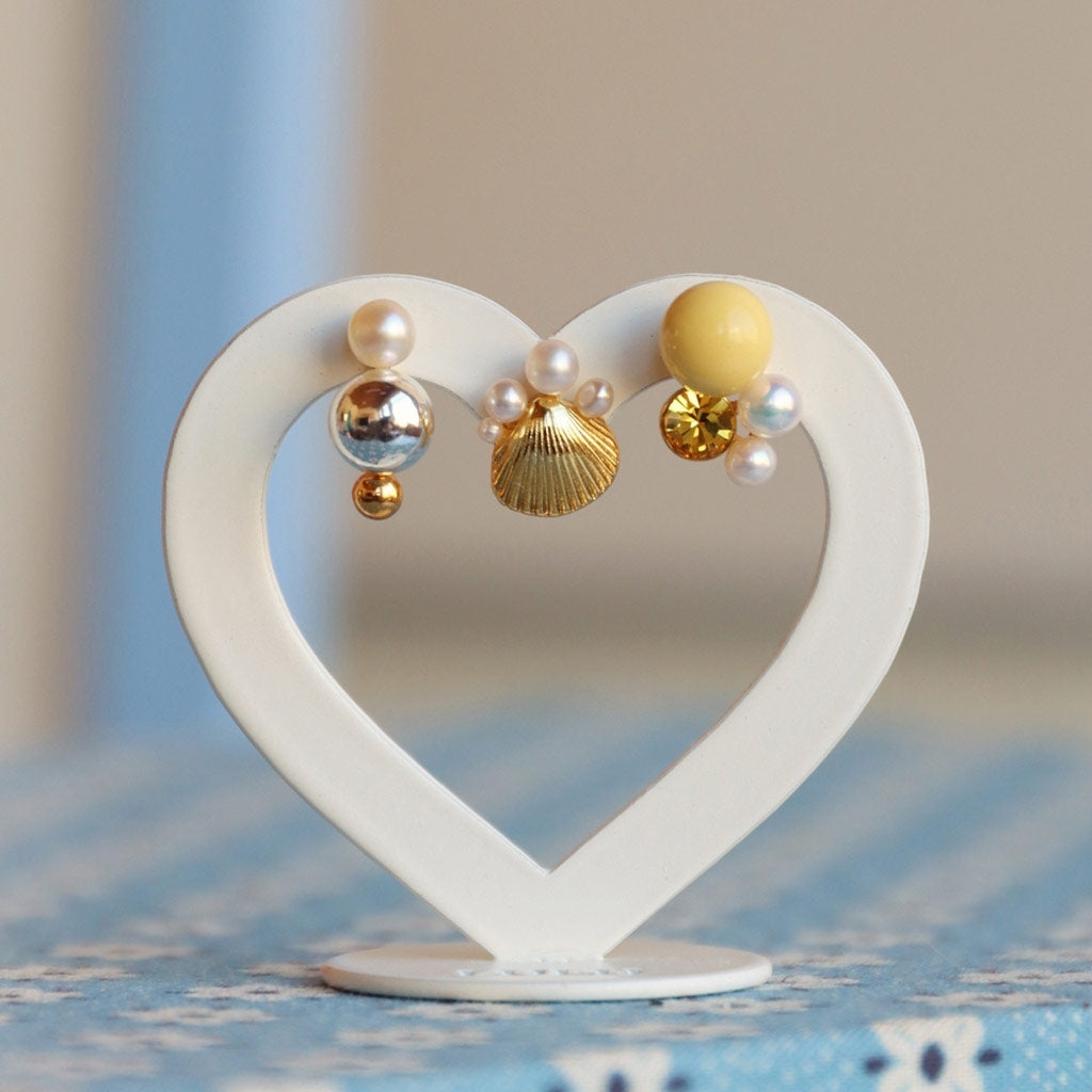 LULU Copenhagen Bouquet Shell & Pearls boucle d'oreille 1 pièce Ear stud, 1 pcs Gold Plated