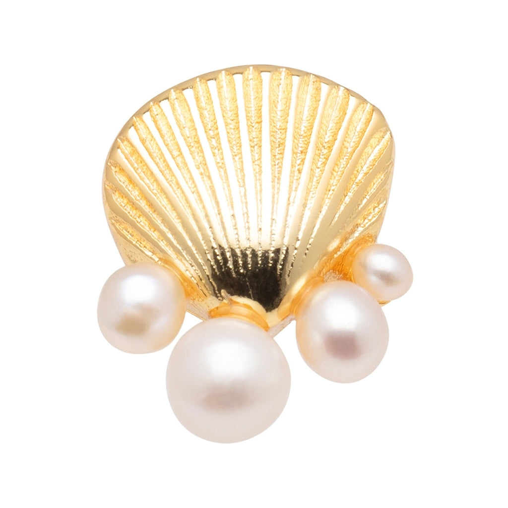 LULU Copenhagen Bouquet Shell & Pearls boucle d'oreille 1 pièce Ear stud, 1 pcs Gold Plated