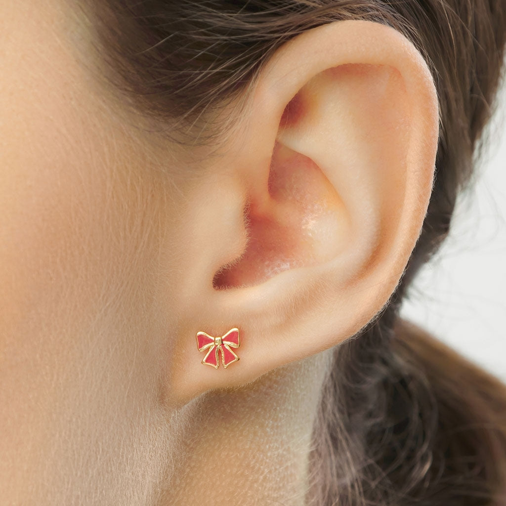 LULU Copenhagen Bow Boucle d’oreille - 1 pièce Ear stud, 1 pcs Gold Plated