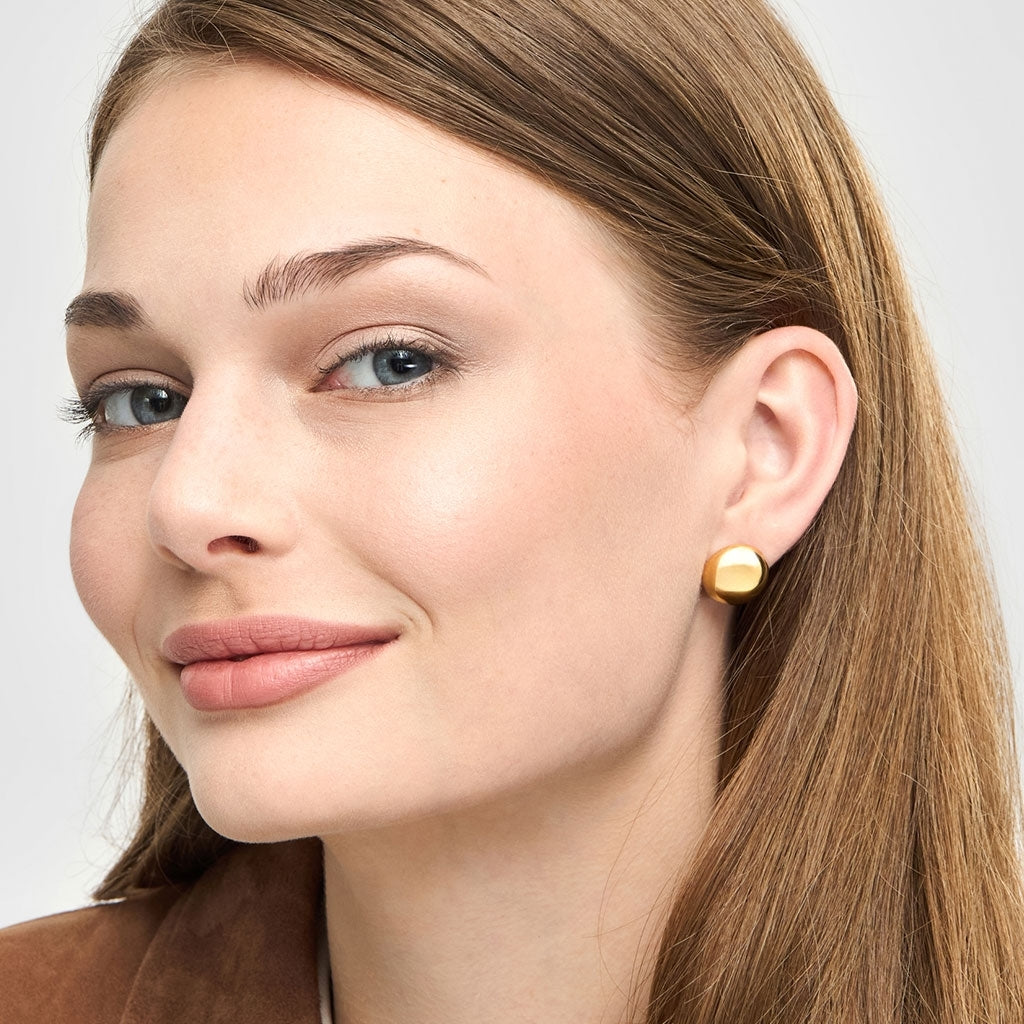 LULU Copenhagen Bubble Round boucle d'oreille 1 pièce - plaqué or Ear stud, 1 pcs Gold Plated
