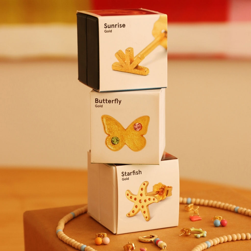 LULU Copenhagen Butterfly boucle d'oreille 1 pièce Ear stud, 1 pcs Gold Plated