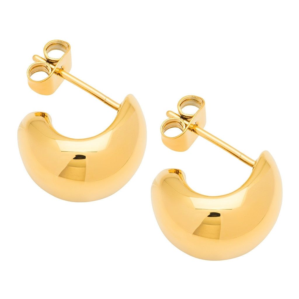 LULU Copenhagen Chunky Drop Hoops paire - plaqué or Hoops Gold Plated