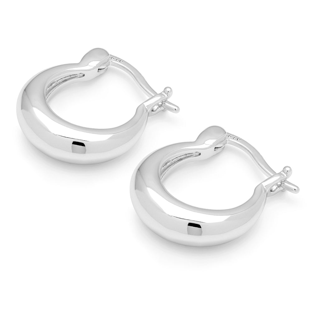 LULU Copenhagen Chunky Heavy Hoops paire - plaqué argent Hoops Silver Plated