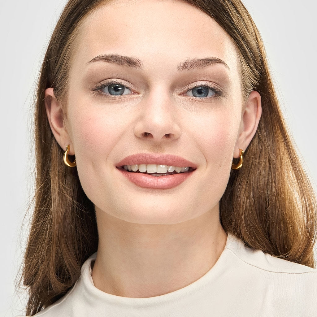 LULU Copenhagen Chunky Heavy Hoops paire - plaqué or Hoops Gold Plated