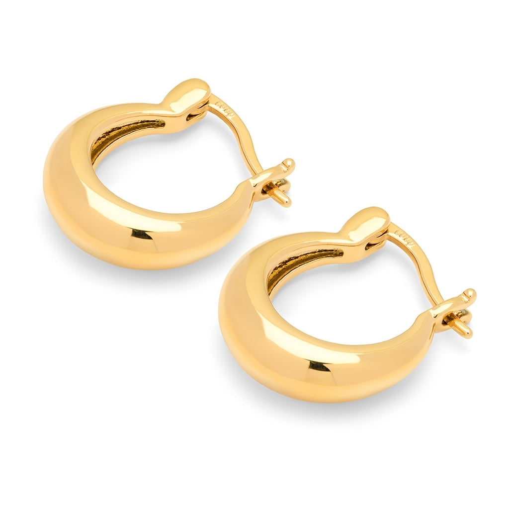 LULU Copenhagen Chunky Heavy Hoops paire - plaqué or Hoops Gold Plated