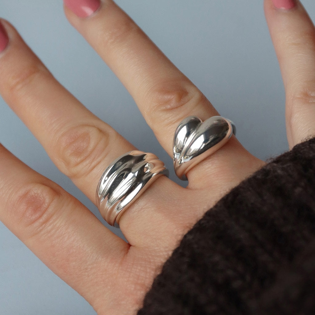 LULU Copenhagen Chunky Silk Anneau - argent Rings Silver