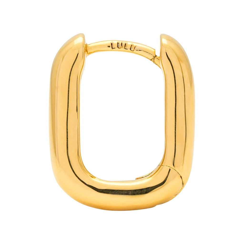 LULU Copenhagen Chunky Square Hoops paire - plaqué or Hoops Gold Plated