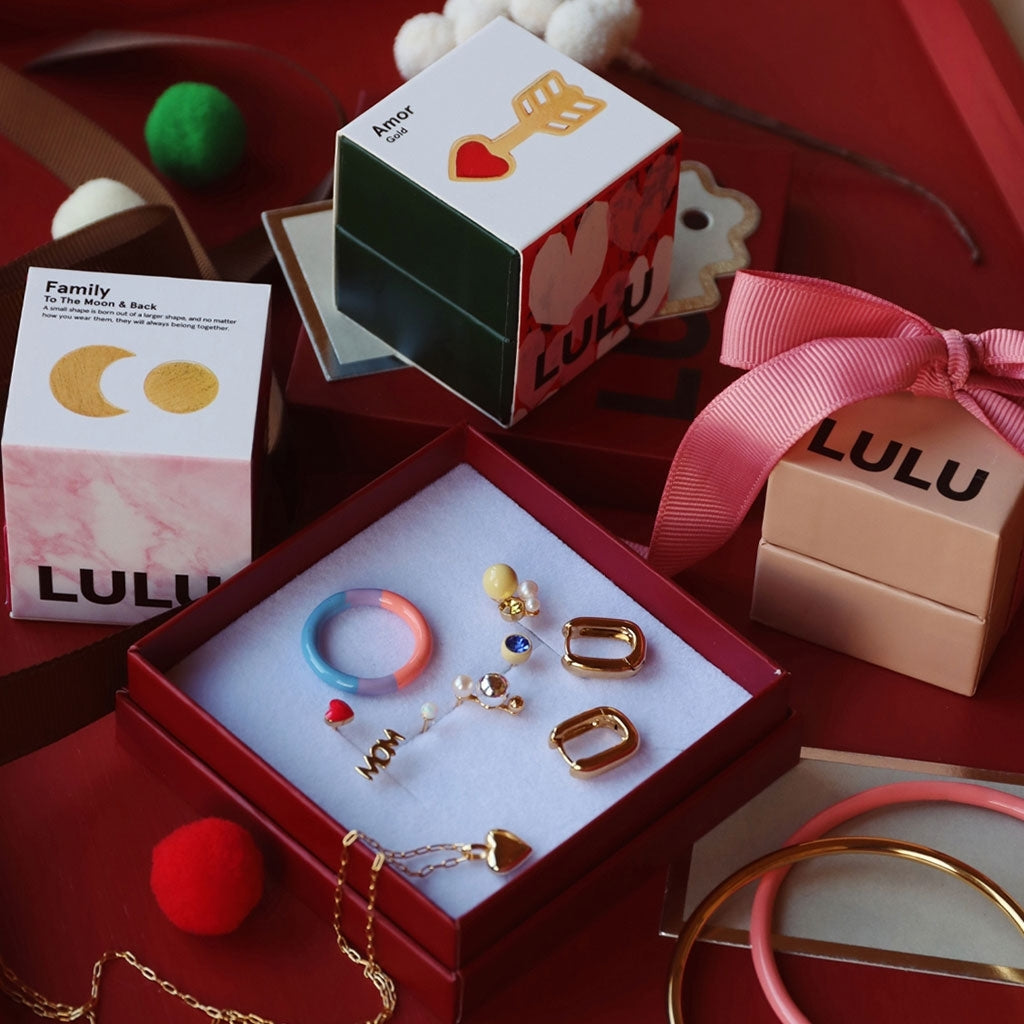 LULU Copenhagen Chunky Square Hoops paire - plaqué or Hoops Gold Plated