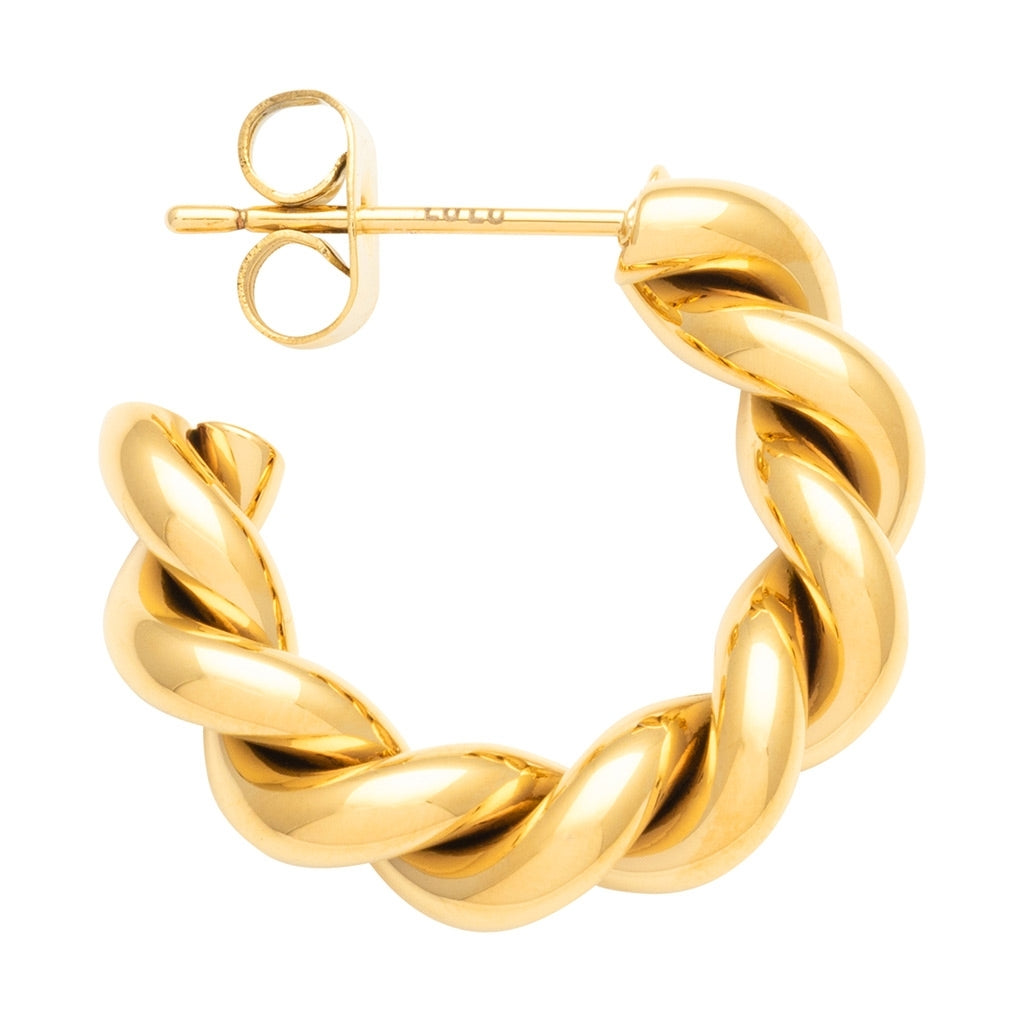 LULU Copenhagen Chunky Twisted Hoops paire - plaqué or Hoops Gold Plated