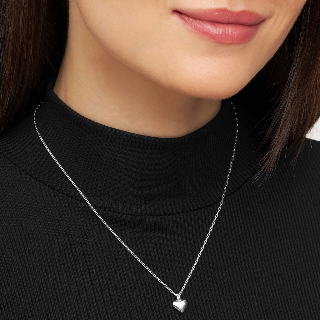 LULU Copenhagen Classic Heart Necklace Silver Necklaces Silver