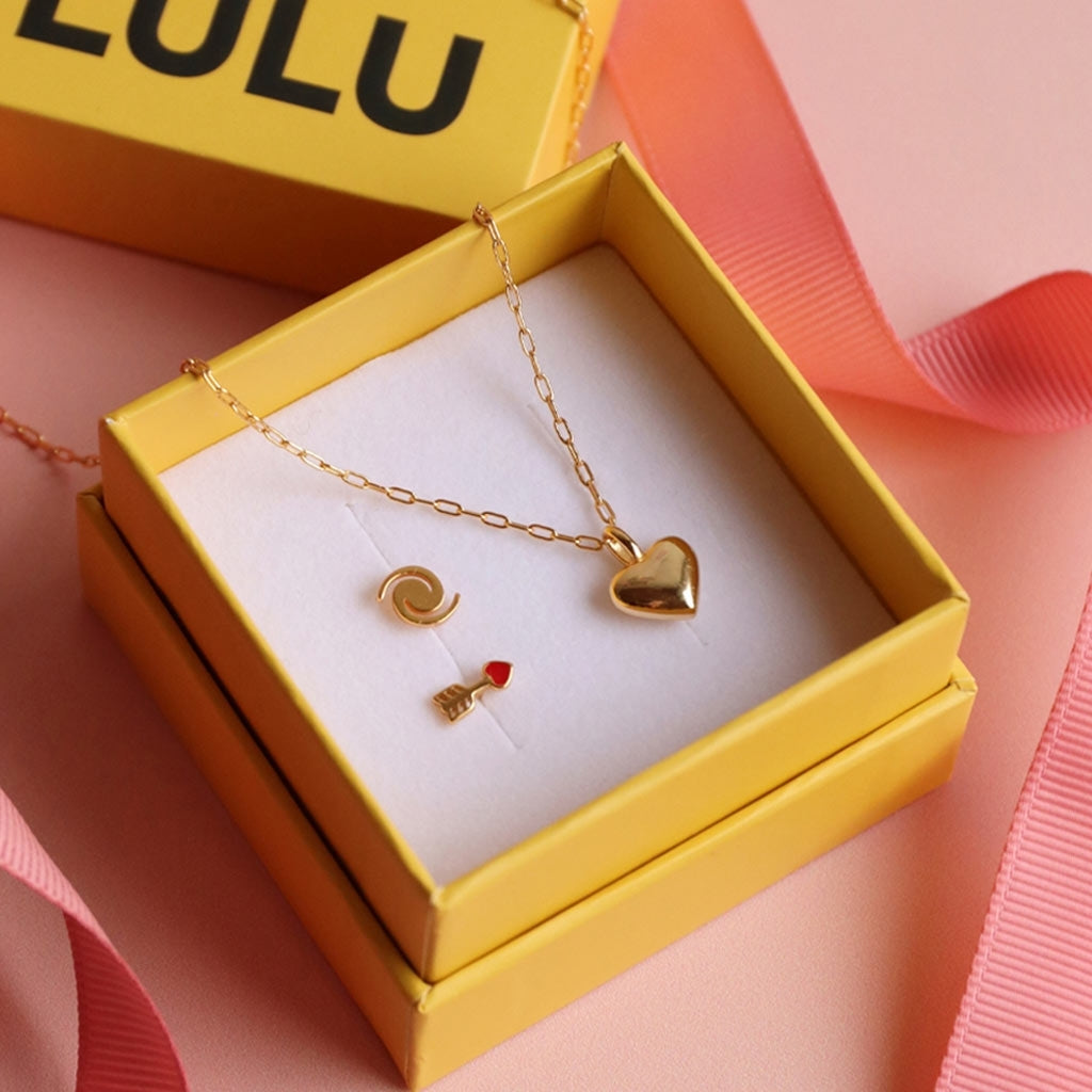 LULU Copenhagen Collier cœur classique plaqué or Necklaces Gold Plated