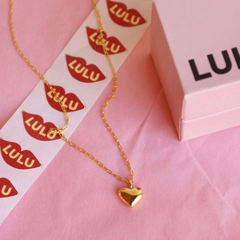 LULU Copenhagen Collier cœur classique plaqué or Necklaces Gold Plated