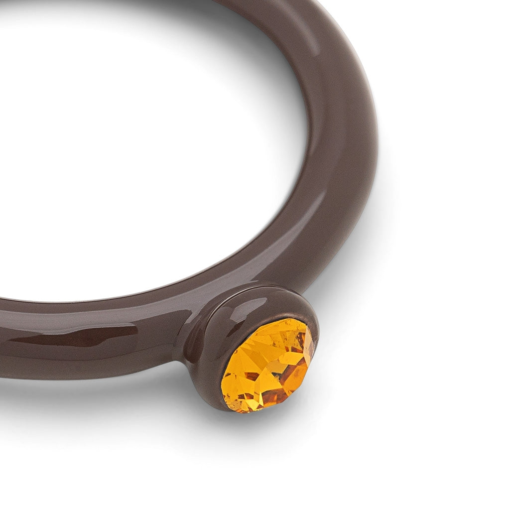 LULU Copenhagen Color Anneau Crystal Rings Cocoa Powder