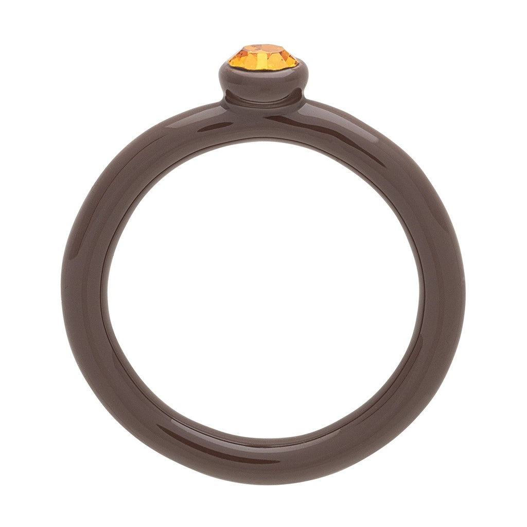LULU Copenhagen Color Anneau Crystal Rings Cocoa Powder