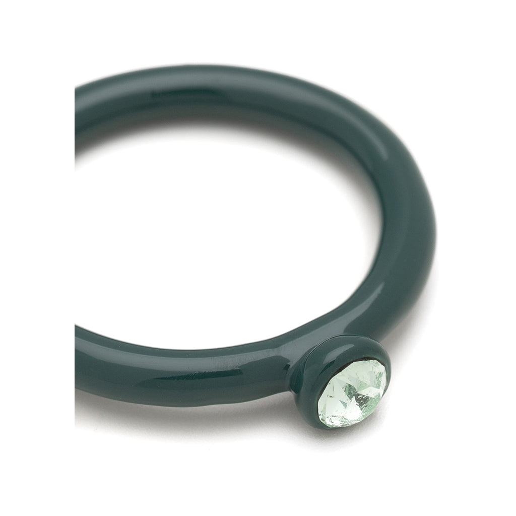 LULU Copenhagen Color Anneau Crystal Rings North Sea Green