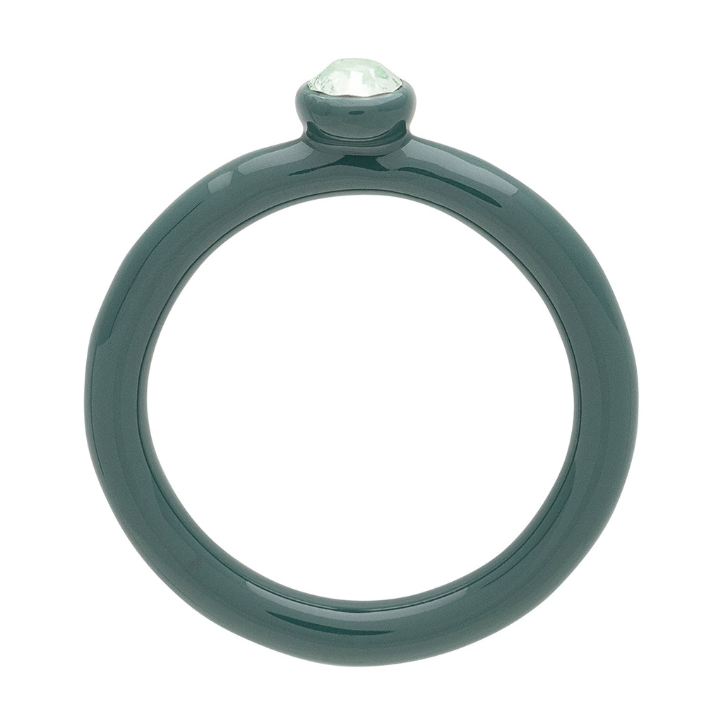 LULU Copenhagen Color Anneau Crystal Rings North Sea Green