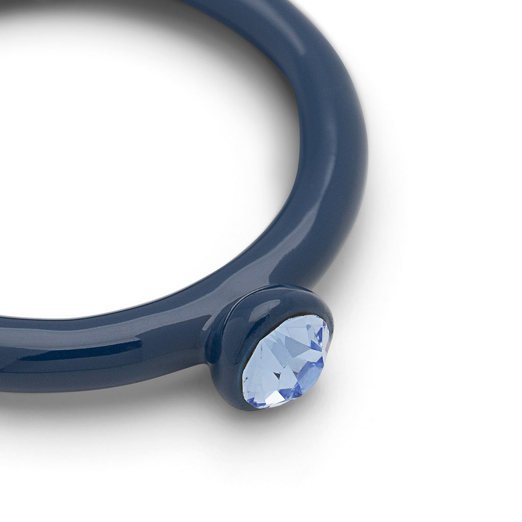 LULU Copenhagen Color Anneau Crystal Rings Retro Dark Blue
