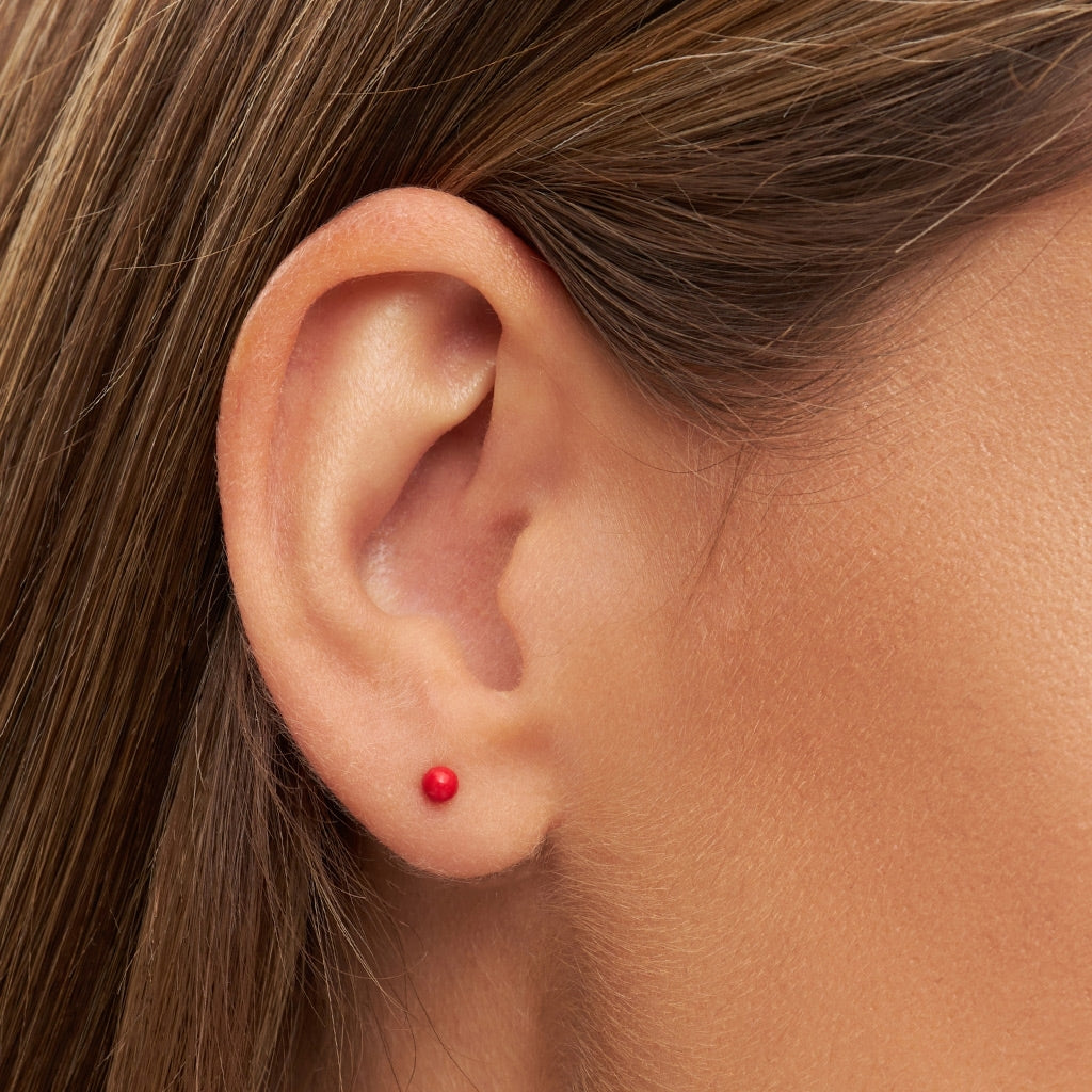 LULU Copenhagen Color Ball boucle d'oreille 1 pièce Ear stud, 1 pcs Passion Red