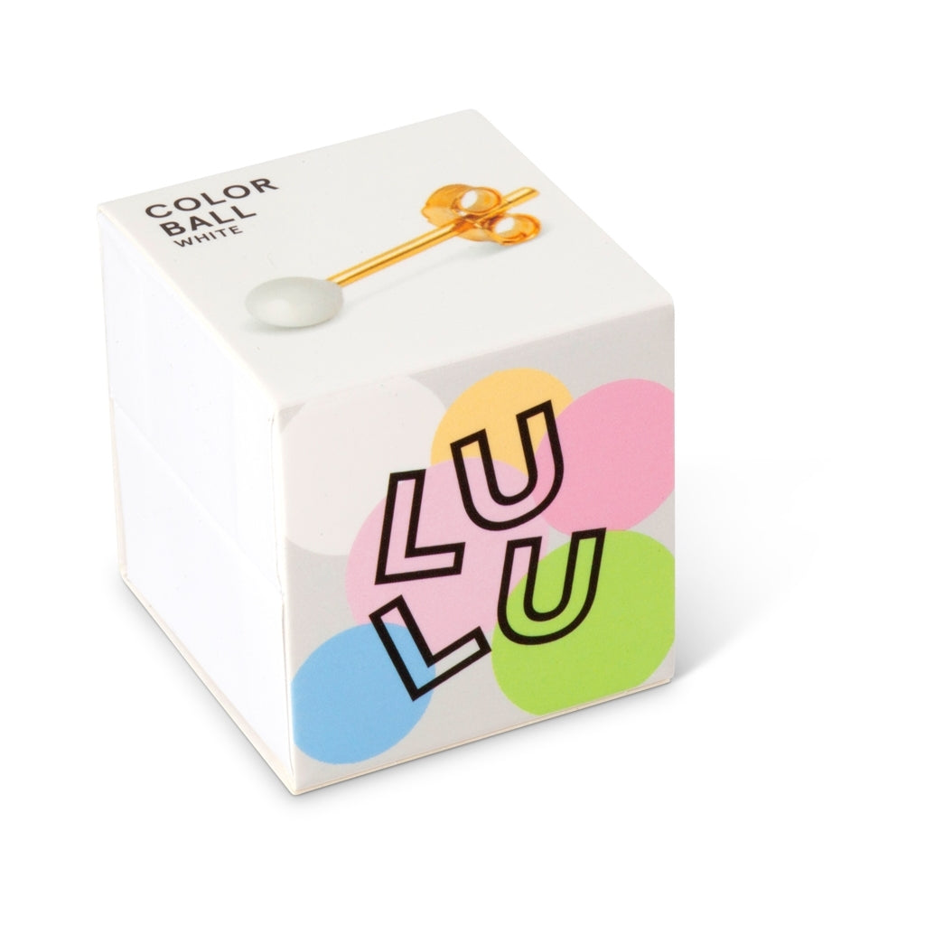 LULU Copenhagen Color Ball boucle d'oreille 1 pièce Ear stud, 1 pcs White