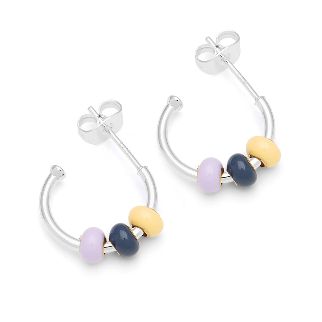 LULU Copenhagen Color Ball 3 Hoops paires - Plaqué argent Hoops Memories