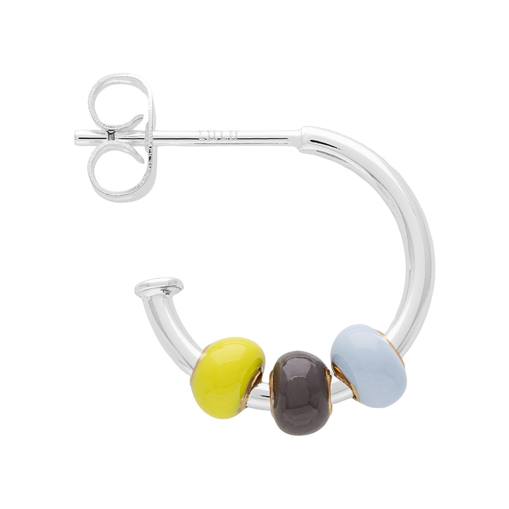 LULU Copenhagen Color Ball 3 Hoops paires - Plaqué argent Hoops Poetry