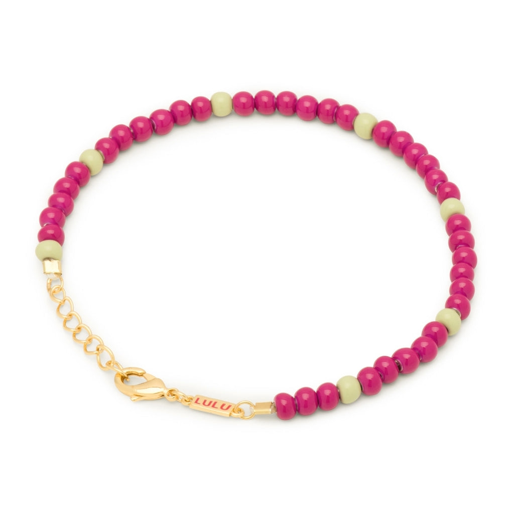 LULU Copenhagen Color Ball Bracelet Bracelets Plum/Silk Light Green