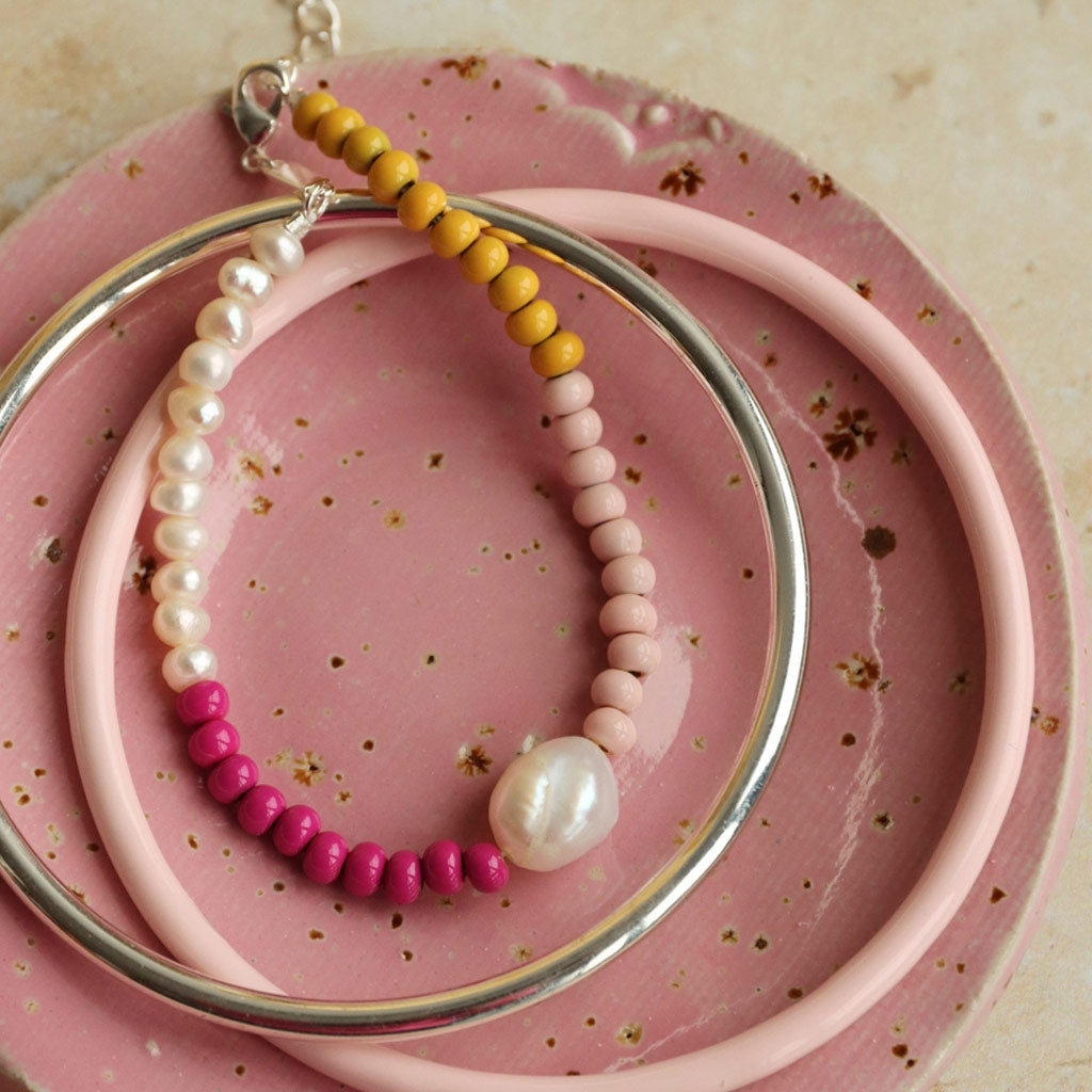 LULU Copenhagen Color Ball Bracelet Pearls plaqué or Bracelets Gold Plated
