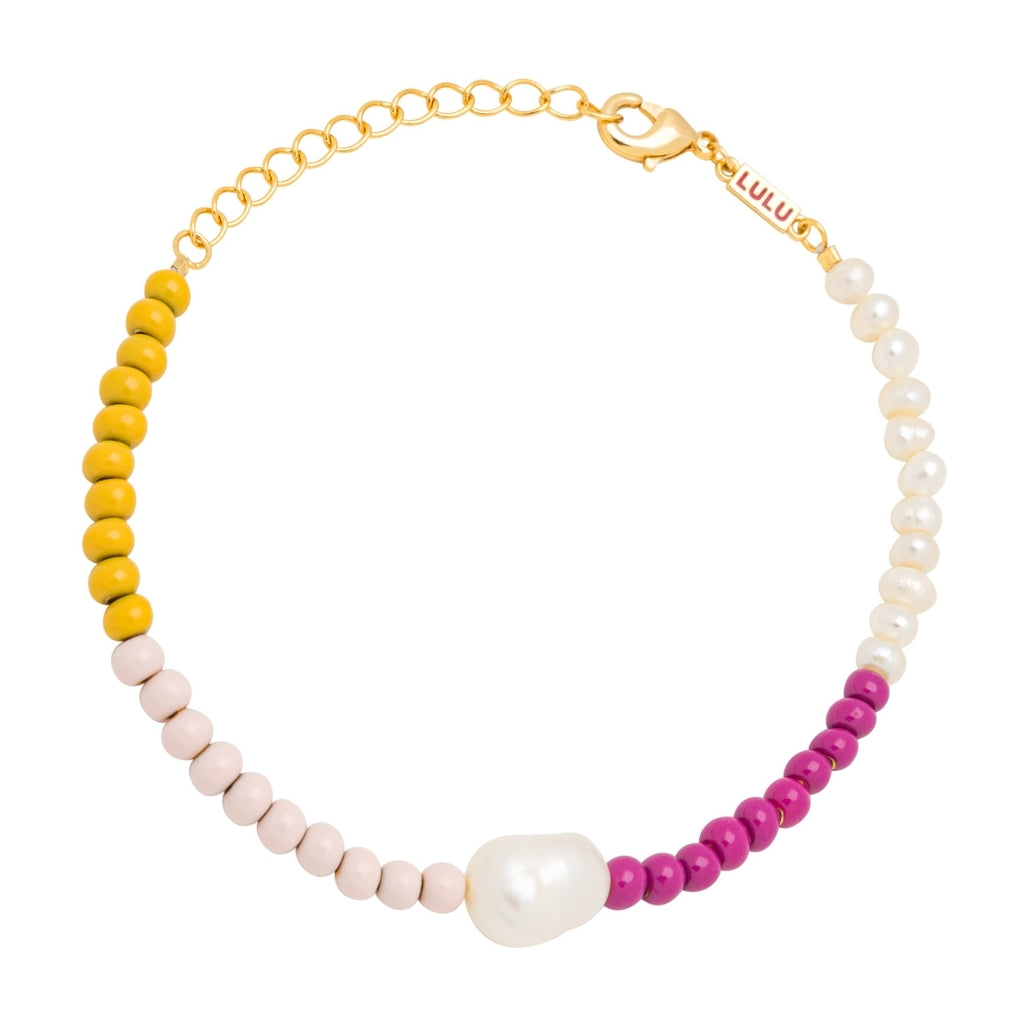 LULU Copenhagen Color Ball Bracelet Pearls plaqué or Bracelets Gold Plated