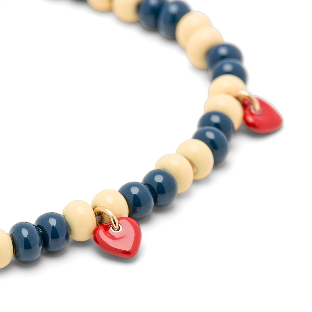 LULU Copenhagen Color Ball Heart Bracelet Bracelets Soft Yellow/Retro Dark Blue